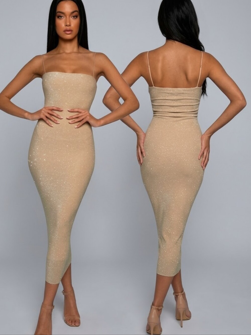 MESHKI Jalia Ribbed Bodycon Midi Dress -Size XS